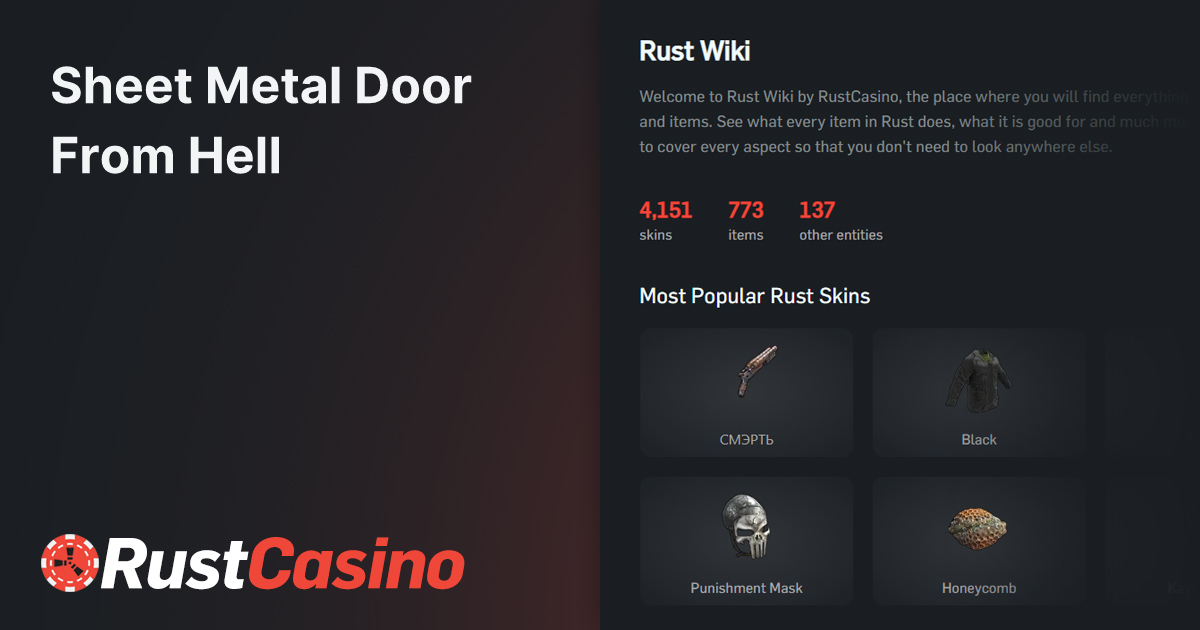 Sheet Metal Door from Hell Rust Skin Price & Details