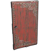 Red Decorative Wood Door