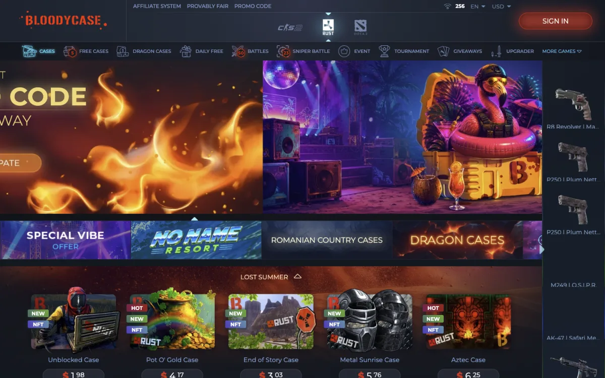 BloodyCase homepage