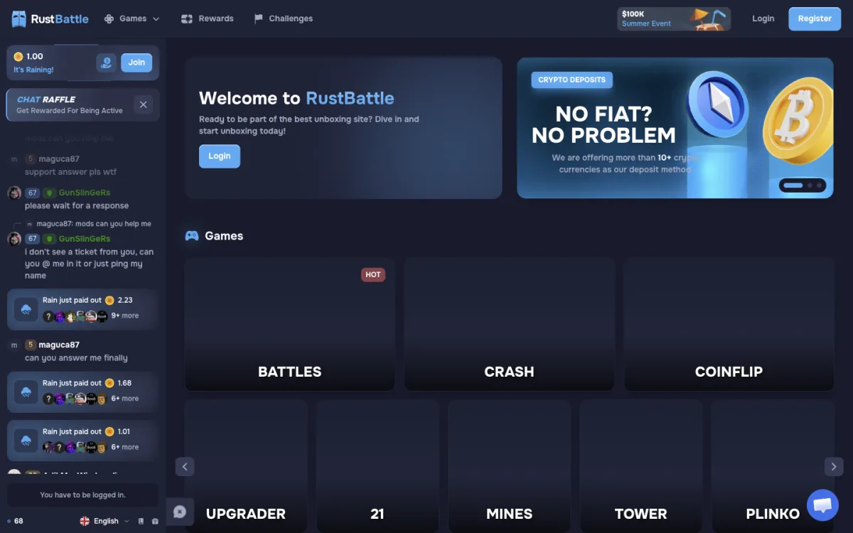 RustBattle homepage