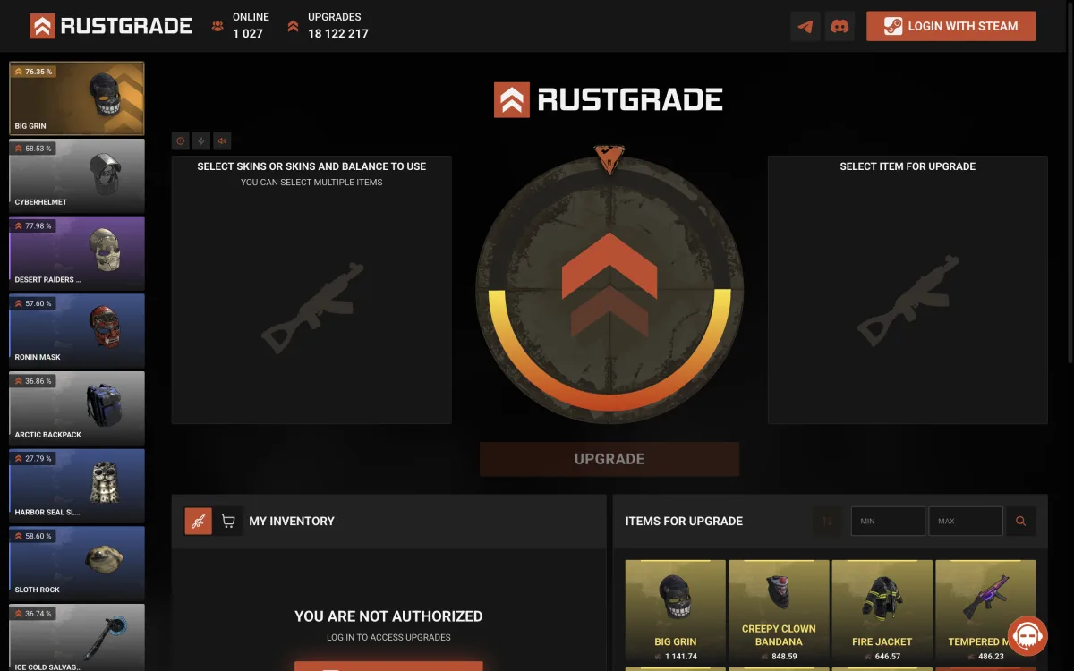 Rustgrade homepage