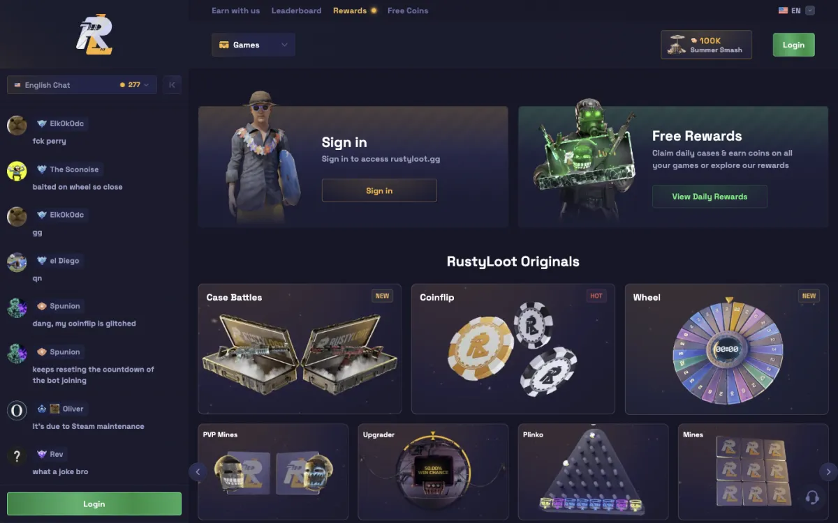 RustyLoot homepage